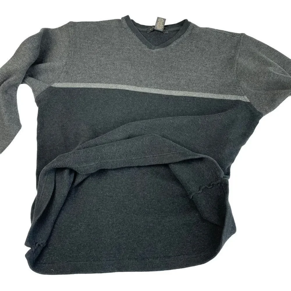 Banana Republic Gray Color-block Knit Sweater Men’s Size Large